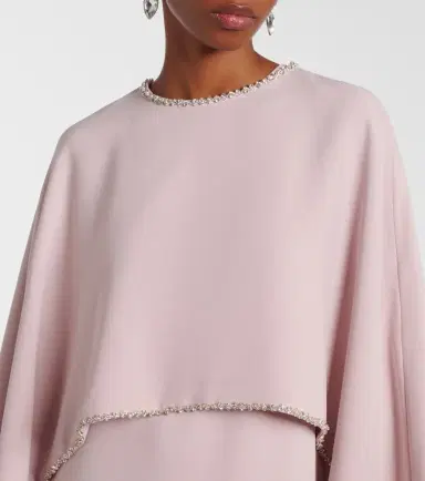 Costarellos Crystal-embellished caped gown | Thumbnail 4
