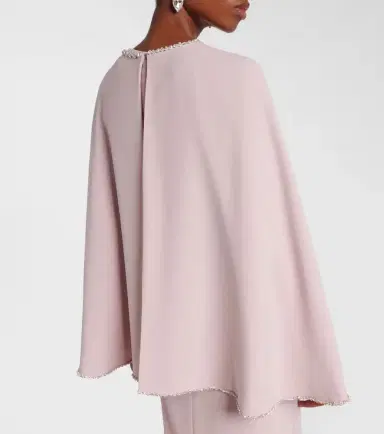 Costarellos Crystal-embellished caped gown | Thumbnail 6