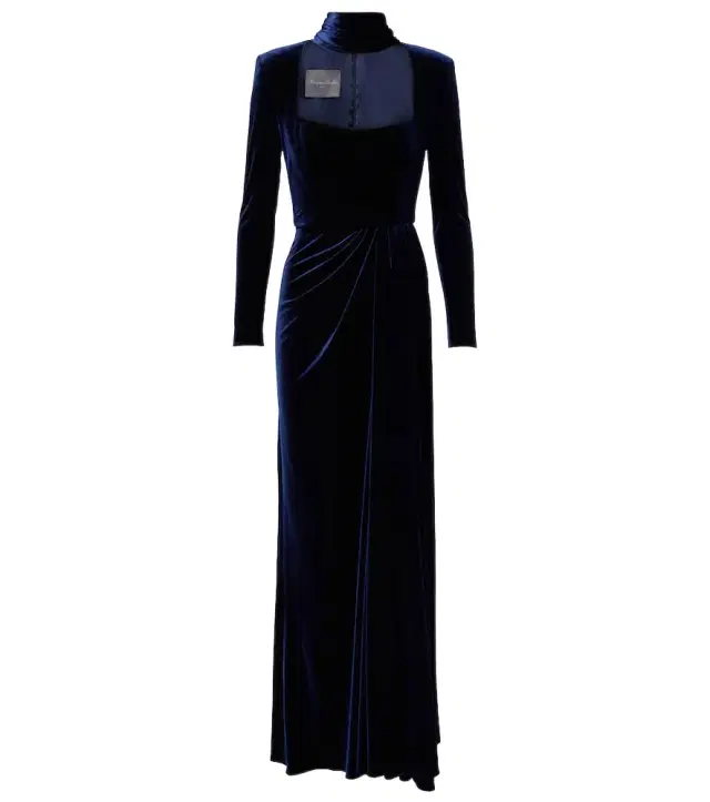 Monique Lhuillier Belted velvet gown
