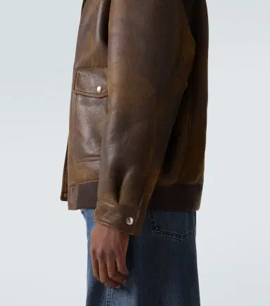 Miu Miu Shearling-lined leather blouson jacket | Thumbnail 4 Miu Miu Shearling-lined leather blouson jacket | Thumbnail 4