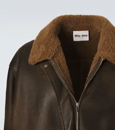 Miu Miu Shearling-lined leather blouson jacket | Thumbnail 7 Miu Miu Shearling-lined leather blouson jacket | Thumbnail 7