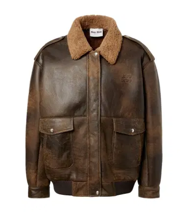 Miu Miu Shearling-lined leather blouson jacket | Thumbnail 1 Miu Miu Shearling-lined leather blouson jacket | Thumbnail 1