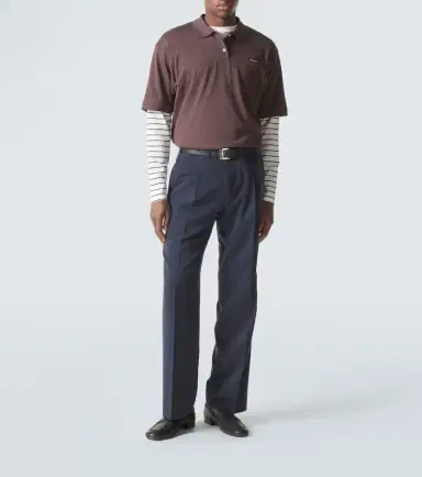 Miu Miu Layered striped cotton polo shirt | Thumbnail 2