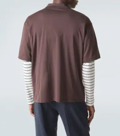 Miu Miu Layered striped cotton polo shirt | Thumbnail 6