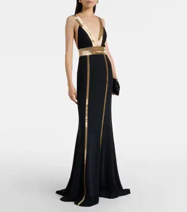 Costarellos Embellished crêpe gown | Thumbnail 5