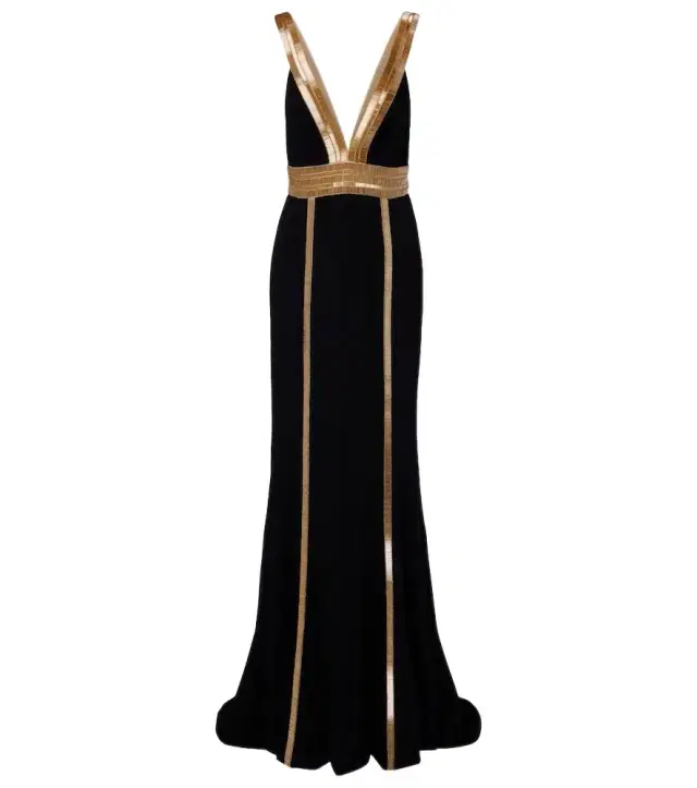 Costarellos Embellished crêpe gown