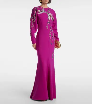 Costarellos Marla crystal-embellished crêpe gown | Thumbnail 2