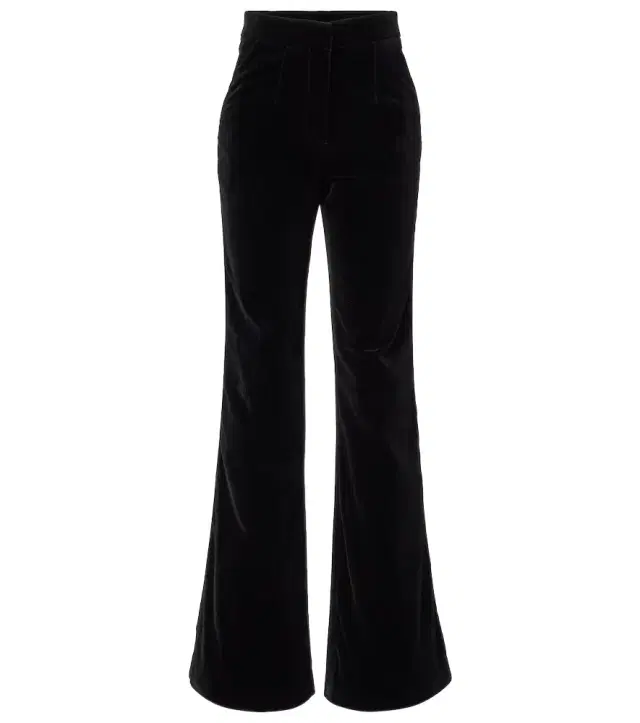 Cotton velvet wide-leg pants