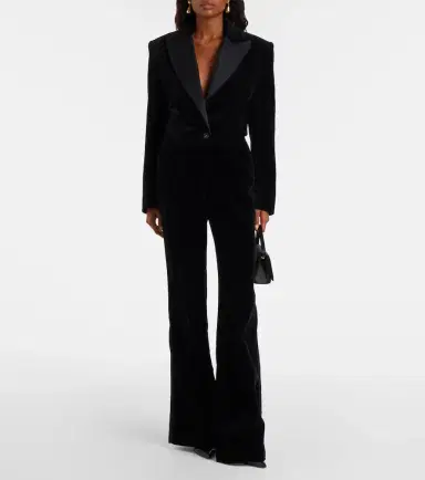 Costarellos Cotton velvet blazer | Thumbnail 2