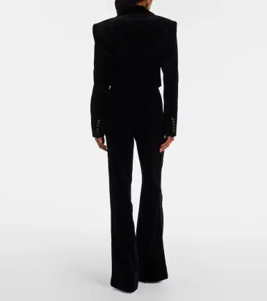 Costarellos Cotton velvet blazer | Thumbnail 3