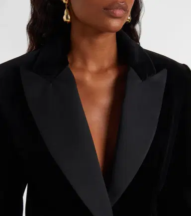 Costarellos Cotton velvet blazer | Thumbnail 4