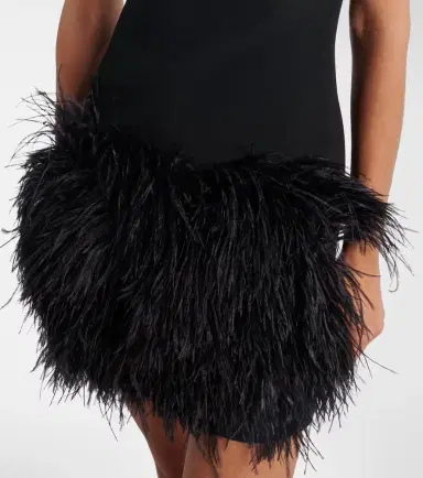David Koma Feather-trimmed minidress | Thumbnail 2 David Koma Feather-trimmed minidress | Thumbnail 2