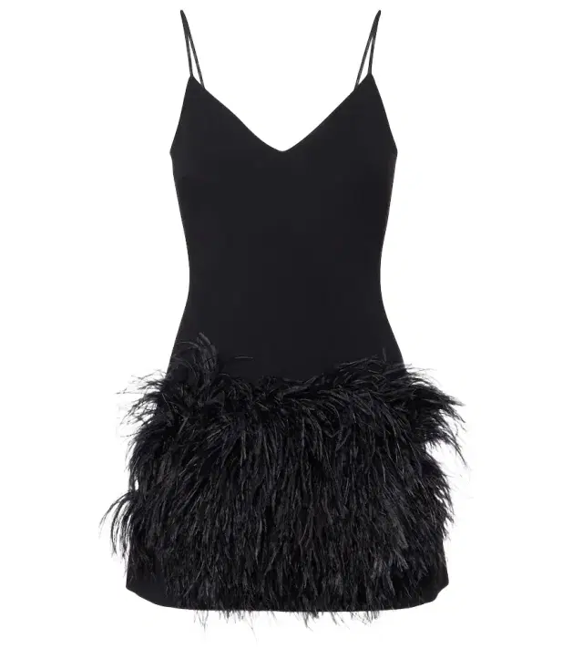 David Koma Feather-trimmed minidress