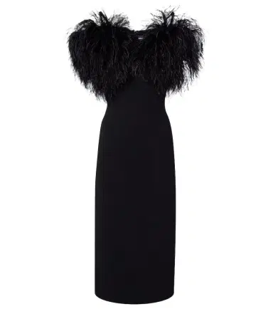 David Koma Feather-trimmed cocktail dress | Thumbnail 1 David Koma Feather-trimmed cocktail dress | Thumbnail 1