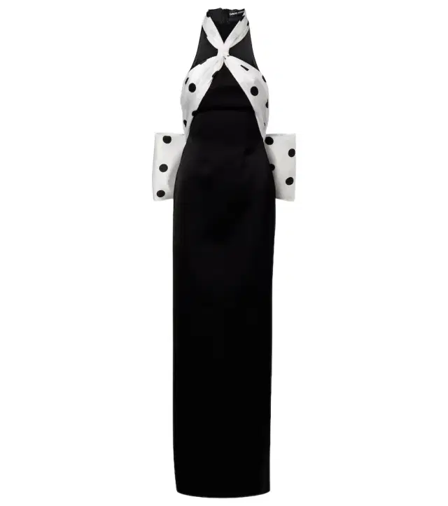 David Koma Polka-dot halterneck gown