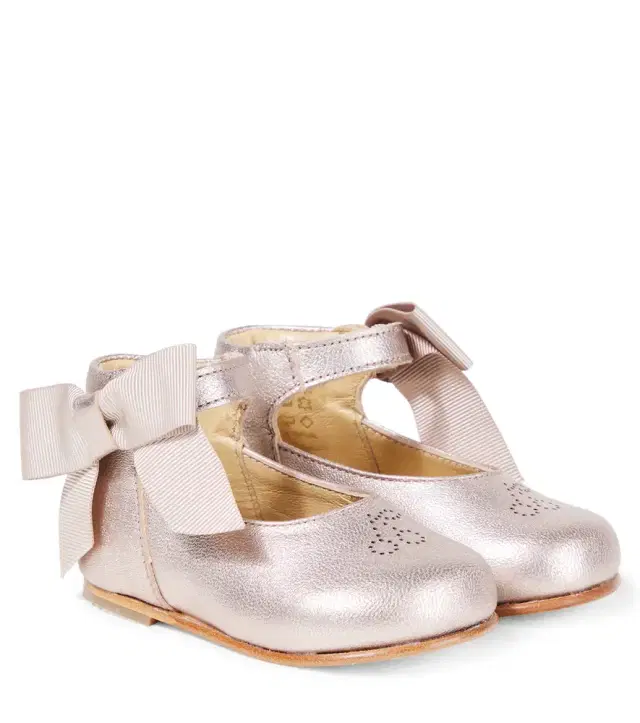 Bonpoint Baby metallic leather ballet flats