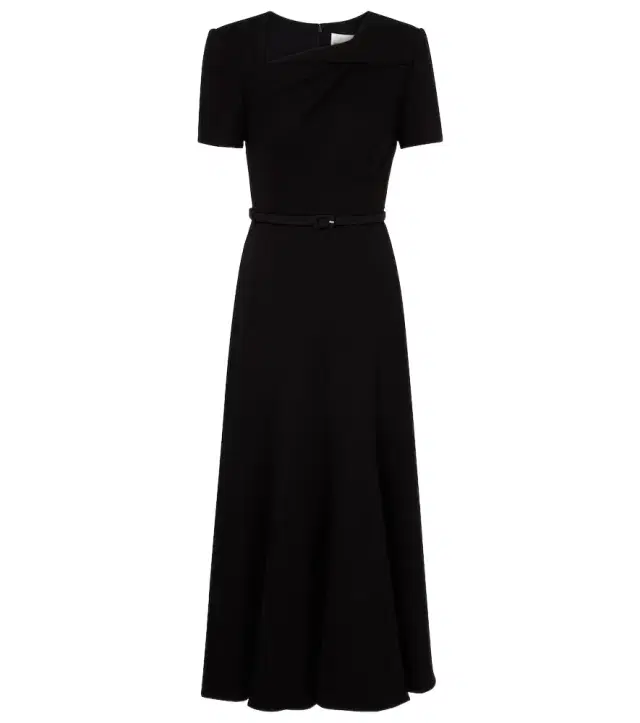 Belted crêpe midi dress