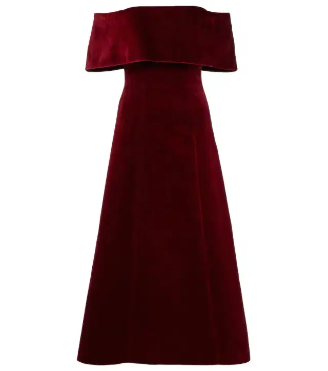 Emilia Wickstead Carita off-shoulder cotton velvet midi dress