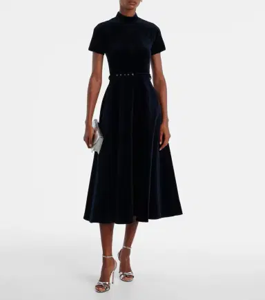 Emilia Wickstead Camilla cotton velvet midi dress | Thumbnail 4