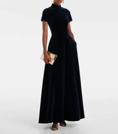 Emilia Wickstead Malinda cotton velvet gown | Thumbnail 3