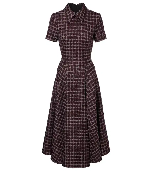Jody houndstooth wool-blend midi dress