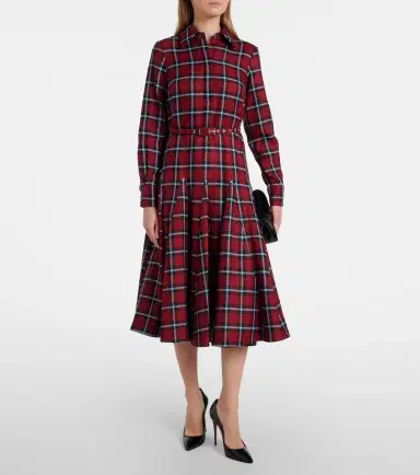 Emilia Wickstead Marione belted tartan wool-blend midi dress | Thumbnail 5 Emilia Wickstead Marione belted tartan wool-blend midi dress | Thumbnail 5