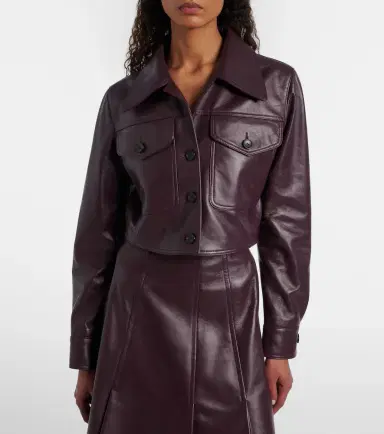 Emilia Wickstead Nics cropped leather jacket | Thumbnail 5