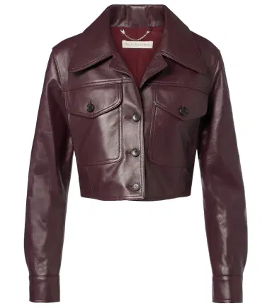 Emilia Wickstead Nics cropped leather jacket | Thumbnail 1