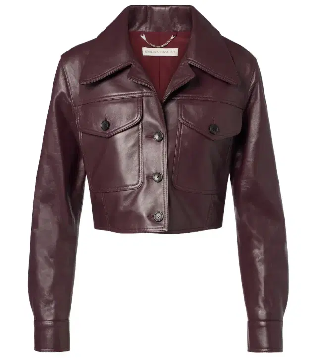 Emilia Wickstead Nics cropped leather jacket