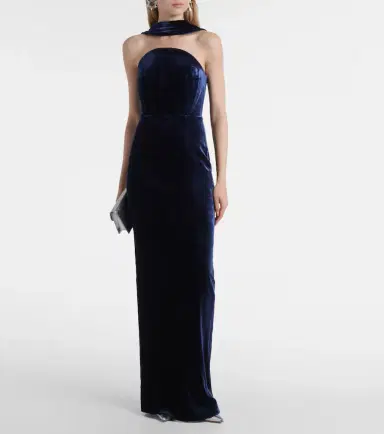 Roland Mouret Scarf-detail velvet corset gown | Thumbnail 3 Roland Mouret Scarf-detail velvet corset gown | Thumbnail 3