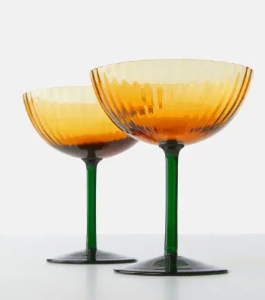 La DoubleJ Set of 2 Murano glass champagne coupes | Thumbnail 2