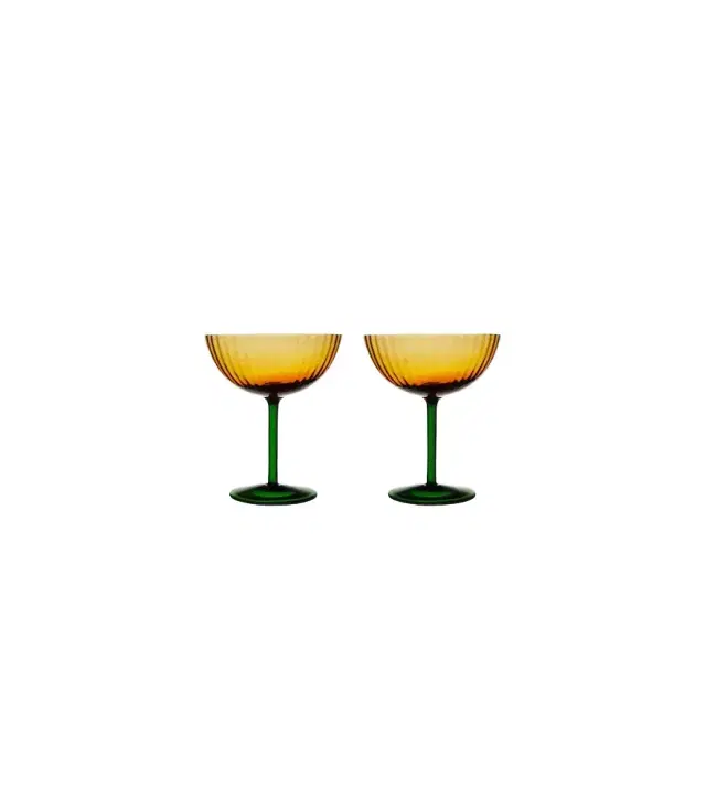 La DoubleJ Set of 2 Murano glass champagne coupes