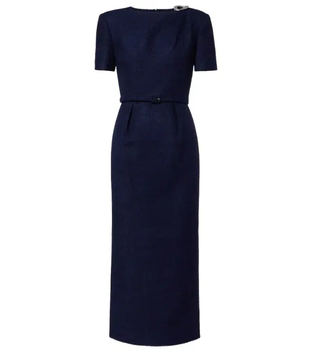 Roland Mouret Belted bouclé midi dress