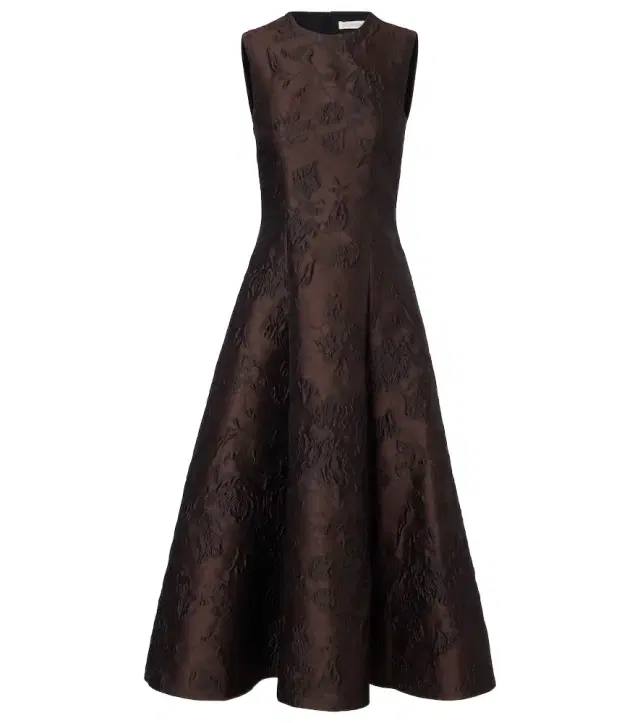 Flared embroidered midi dress