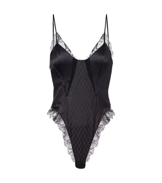 Versace Lace-trimmed silk-blend satin bodysuit