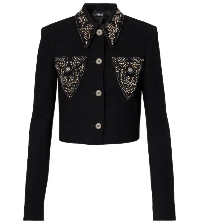 Versace Studded wool-blend jacket