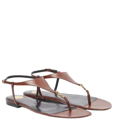 Saint Laurent Cassandra leather thong sandals | Thumbnail 1 Saint Laurent Cassandra leather thong sandals | Thumbnail 1