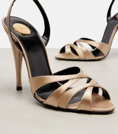 Saint Laurent Chandelle 110 crêpe satin sandals | Thumbnail 3 Saint Laurent Chandelle 110 crêpe satin sandals | Thumbnail 3