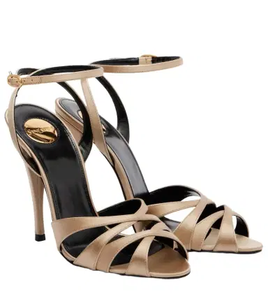 Saint Laurent Chandelle 110 crêpe satin sandals | Thumbnail 1 Saint Laurent Chandelle 110 crêpe satin sandals | Thumbnail 1