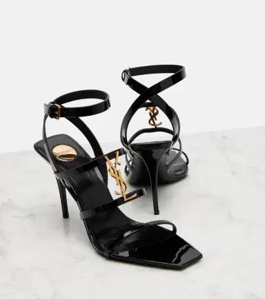 Saint Laurent Cassandra 90 patent leather sandals | Thumbnail 3 Saint Laurent Cassandra 90 patent leather sandals | Thumbnail 3