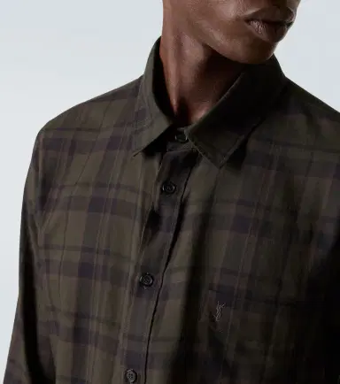 Saint Laurent Cassandre checked cotton flannel shirt | Thumbnail 4