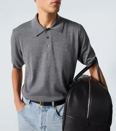 Saint Laurent Cassandre wool polo shirt | Thumbnail 4