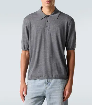 Saint Laurent Cassandre wool polo shirt | Thumbnail 5
