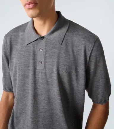 Saint Laurent Cassandre wool polo shirt | Thumbnail 6