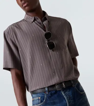 Saint Laurent Cassandre silk crêpe de chine shirt | Thumbnail 3