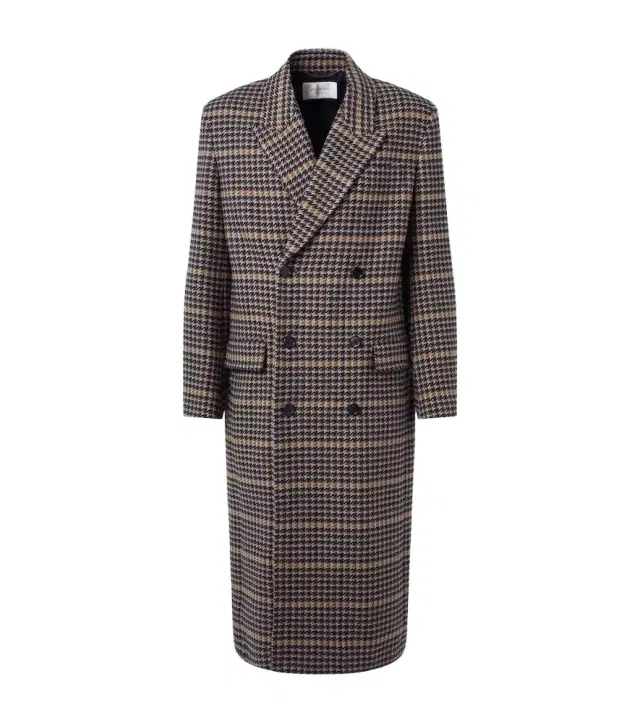 Saint Laurent Houndstooth wool overcoat