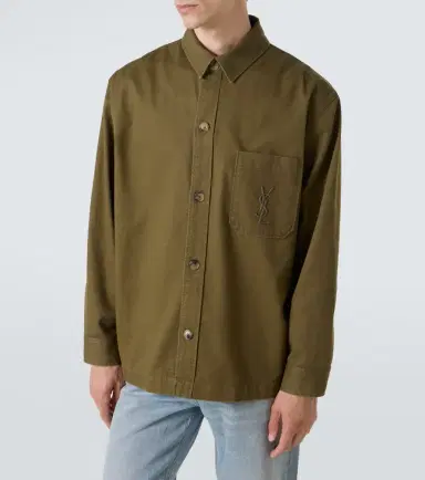 Saint Laurent Cassandre cotton and linen overshirt | Thumbnail 3