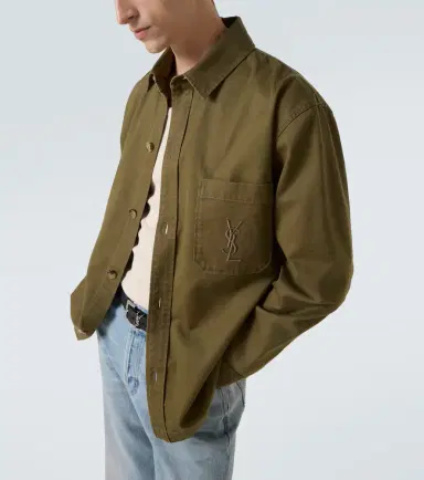 Saint Laurent Cassandre cotton and linen overshirt | Thumbnail 4
