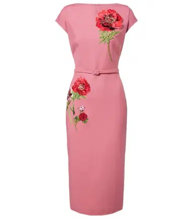 Oscar de la Renta Floral-appliqué midi dress | Thumbnail 1