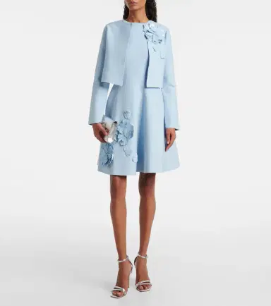 Oscar de la Renta Cropped floral-appliqué sequined jacket | Thumbnail 5